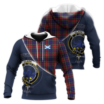 Printivon Clark Lion Red Tartan Scottish Crest Hoodie