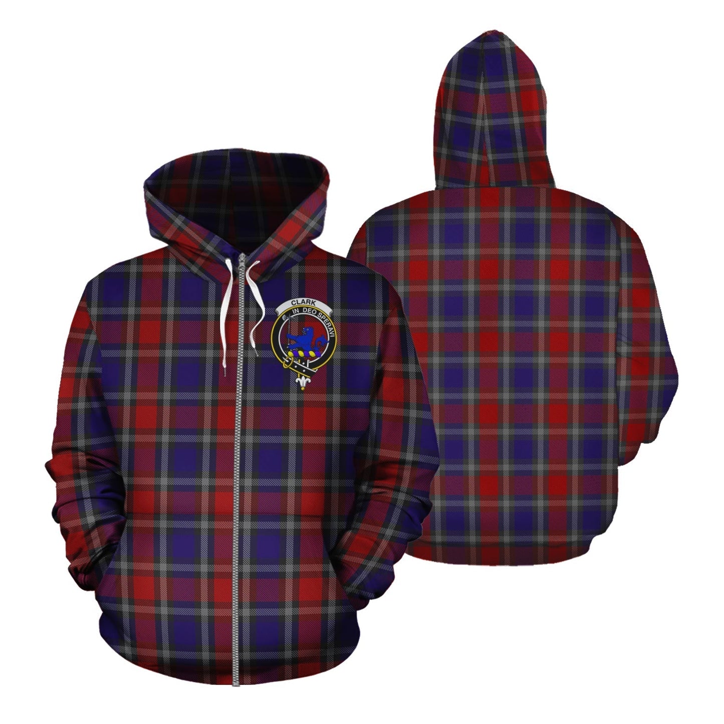 Printivon Clark Lion Red Tartan Hoodie