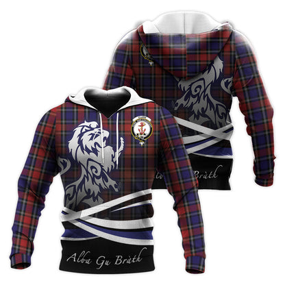 Printivon Clark Red Tartan Scottish Lion Hoodie