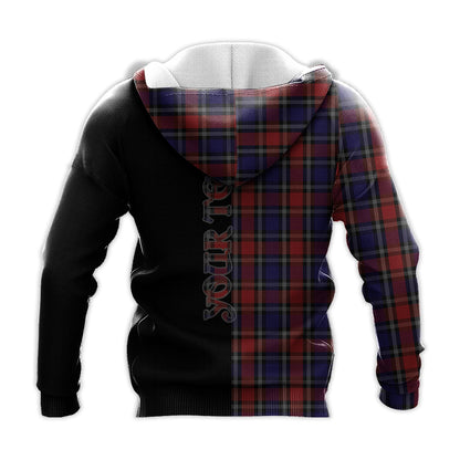 Printivon Clark Red Tartan Personalize Half Hoodie