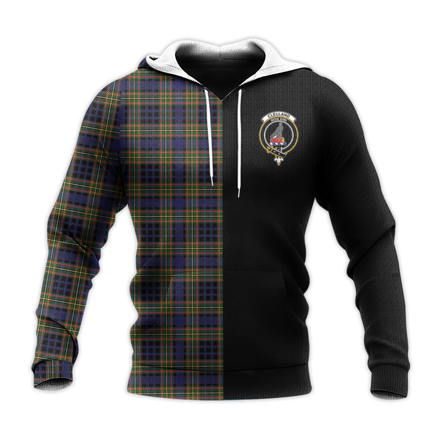 Printivon Clelland Modern Tartan Personalize Half Hoodie