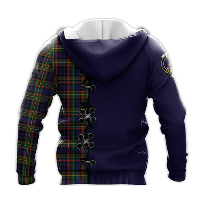Printivon Clelland Modern Tartan Hoodie Lion Rampant And Celtic Thistle Style