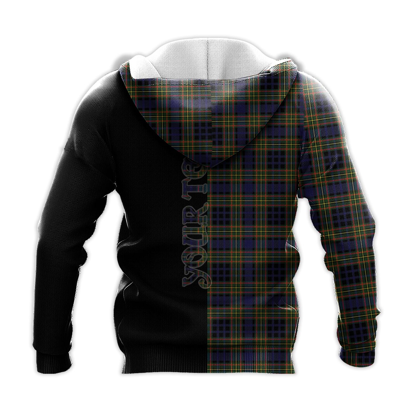 Printivon Clelland Modern Tartan Personalize Half Hoodie