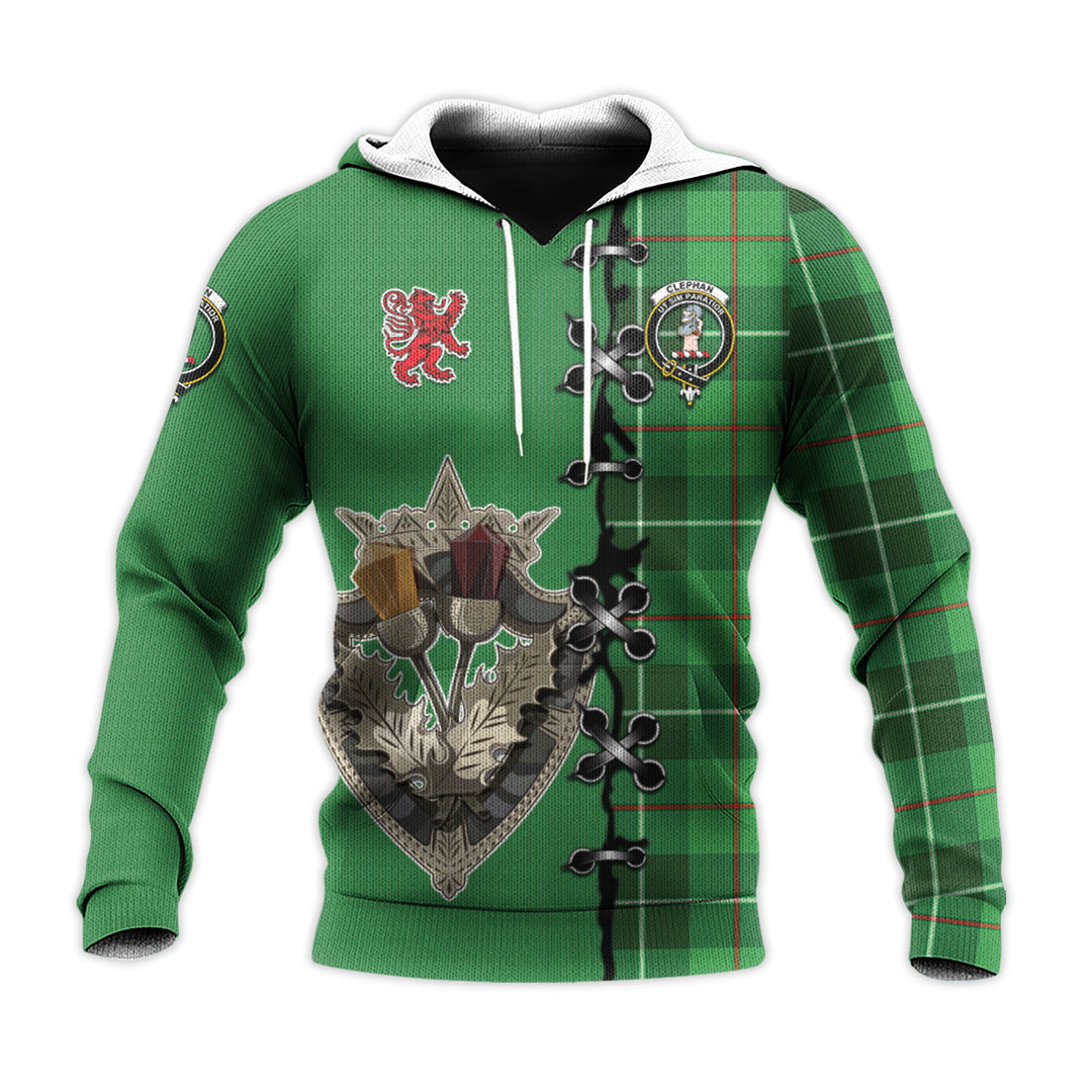 Printivon Clephan Tartan Hoodie Lion Rampant And Celtic Thistle Style