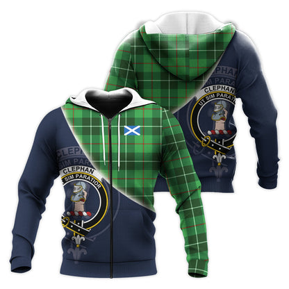 Printivon Clephan Tartan Scottish Crest Hoodie