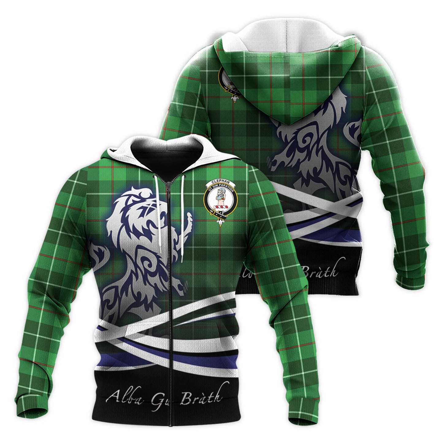 Printivon Clephan Tartan Scottish Lion Hoodie