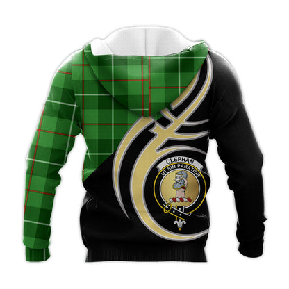 Printivon Clephan Clan Believe In Me Crest Tartan Knitted Hoodie Custom Your Text