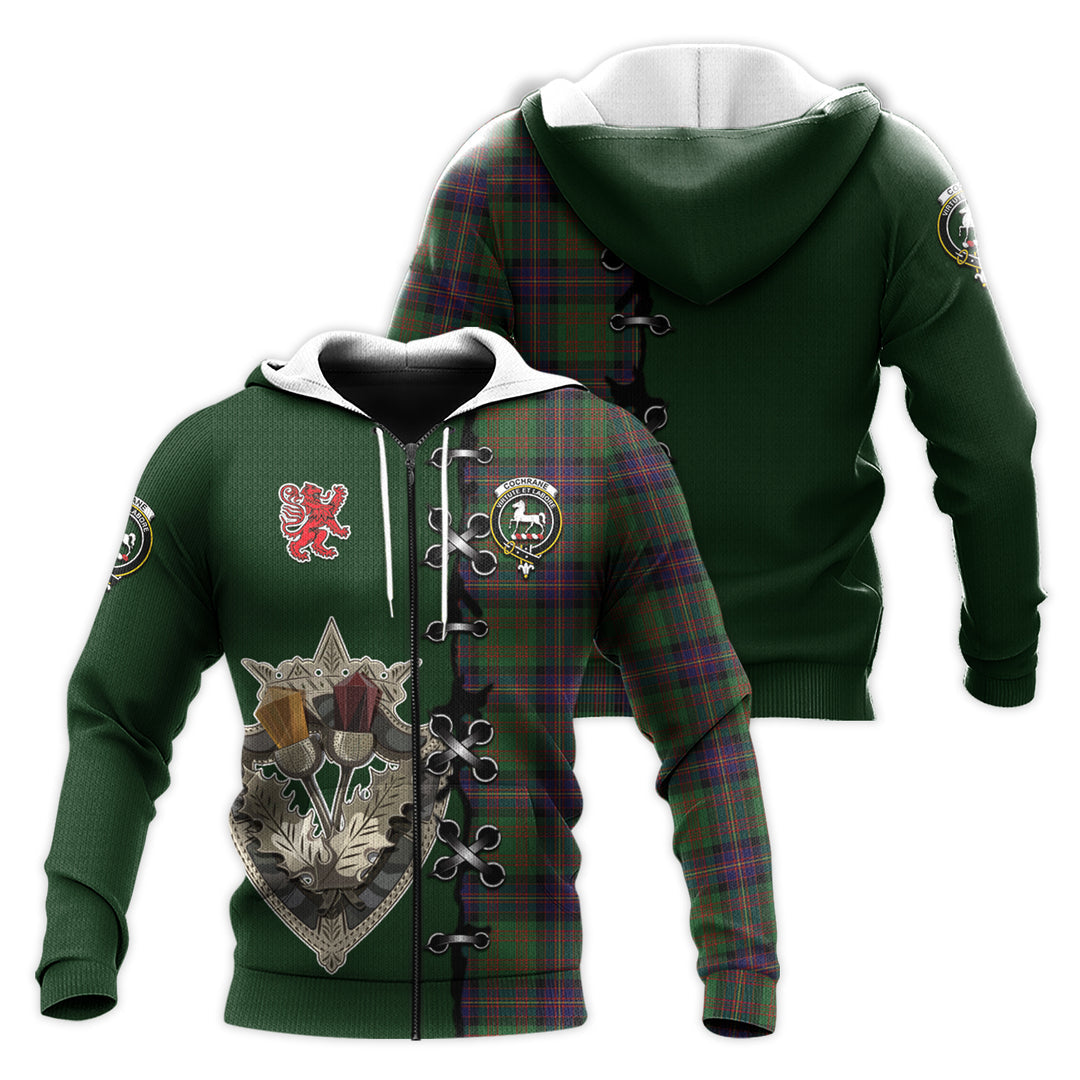 Printivon Cochrane Tartan Hoodie Lion Rampant And Celtic Thistle Style