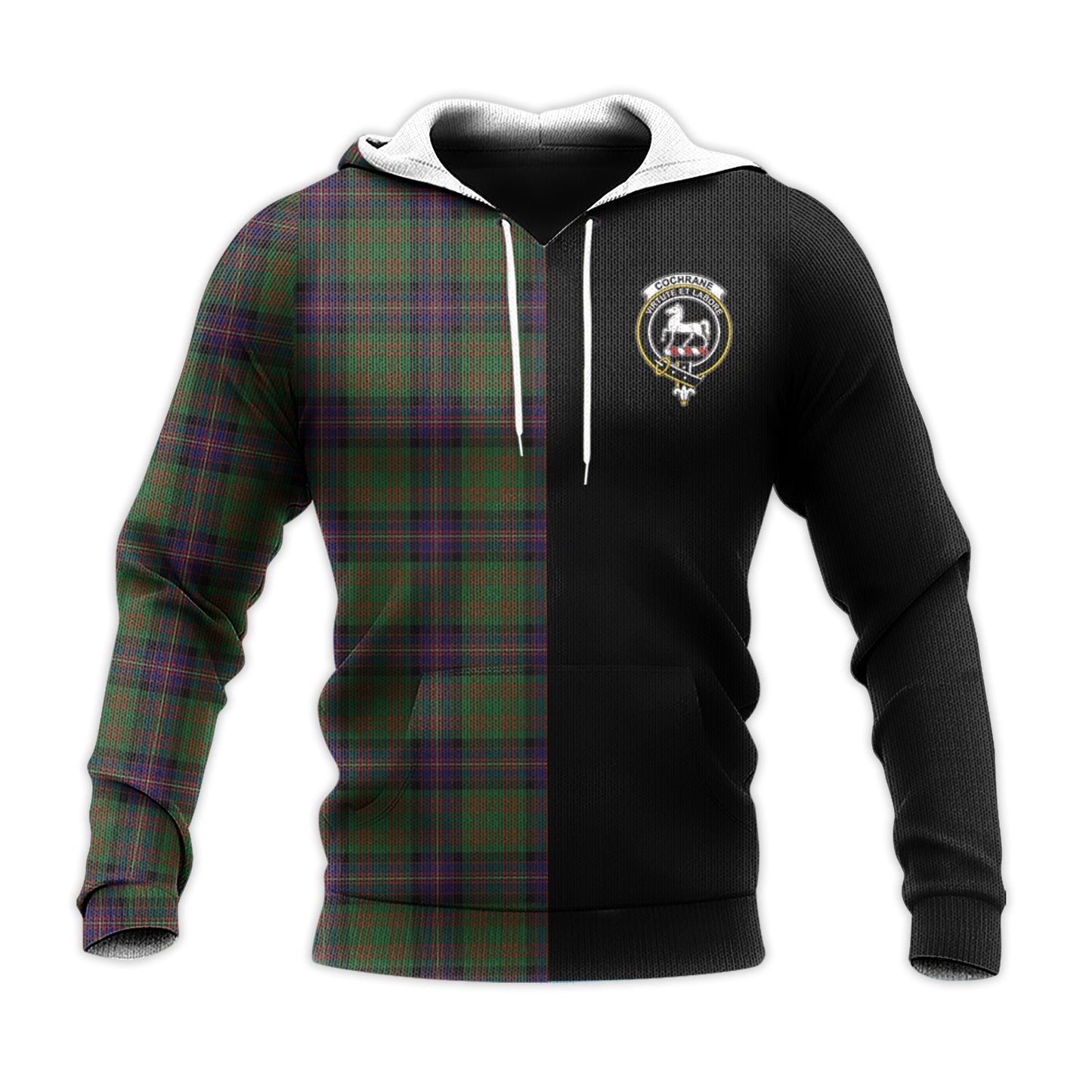 Printivon Cochrane Tartan Personalize Half Hoodie