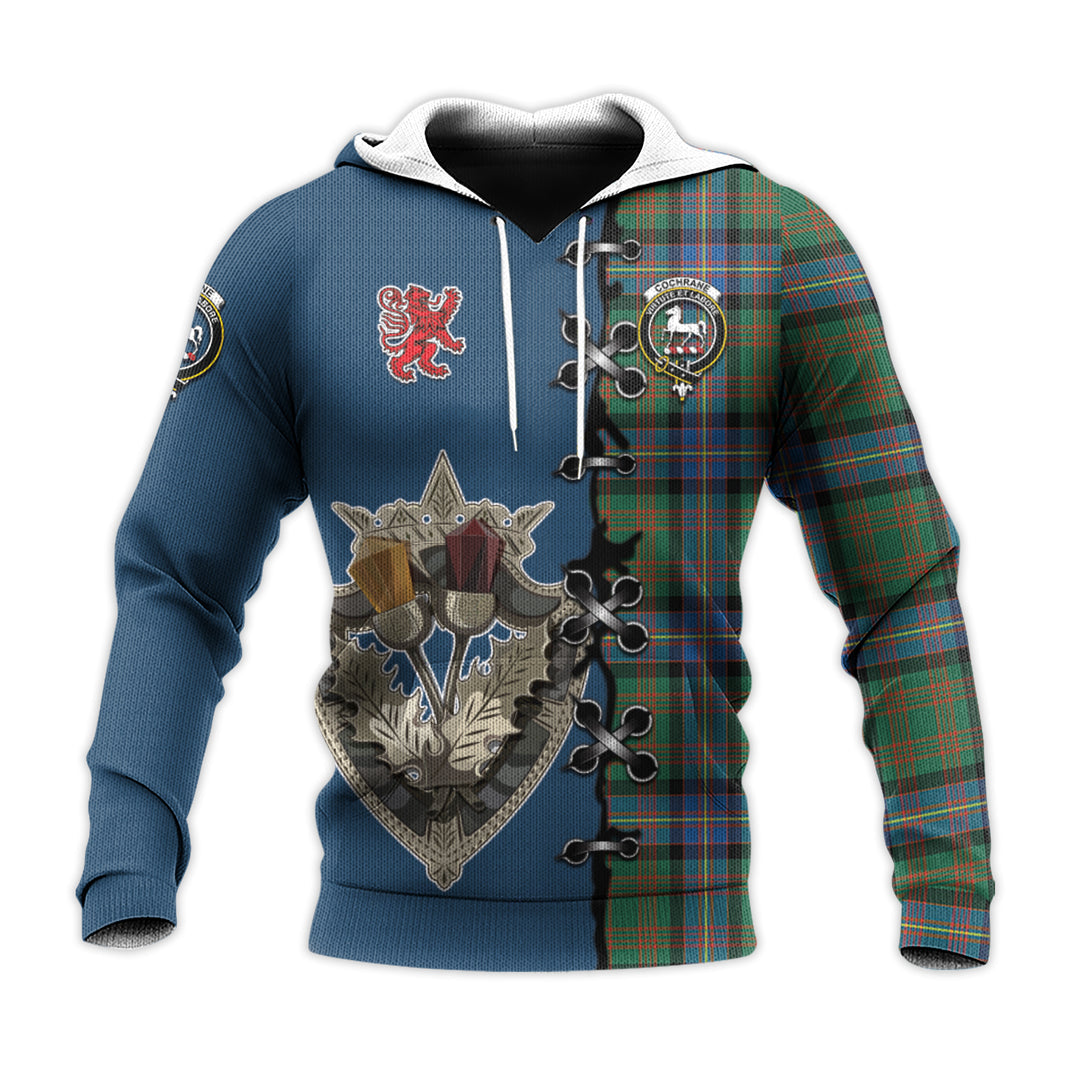 Printivon Cochrane Ancient Tartan Hoodie Lion Rampant And Celtic Thistle Style