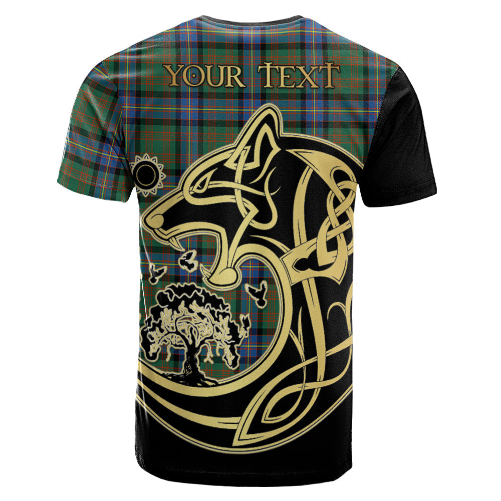 Printivon Cochrane Ancient Crest Celtic Wolf Tartan T Shirt Custom Your Text