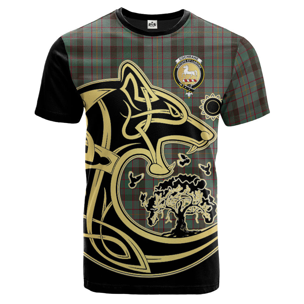 Printivon Cochrane Hunting Crest Celtic Wolf Tartan T Shirt Custom Your Text