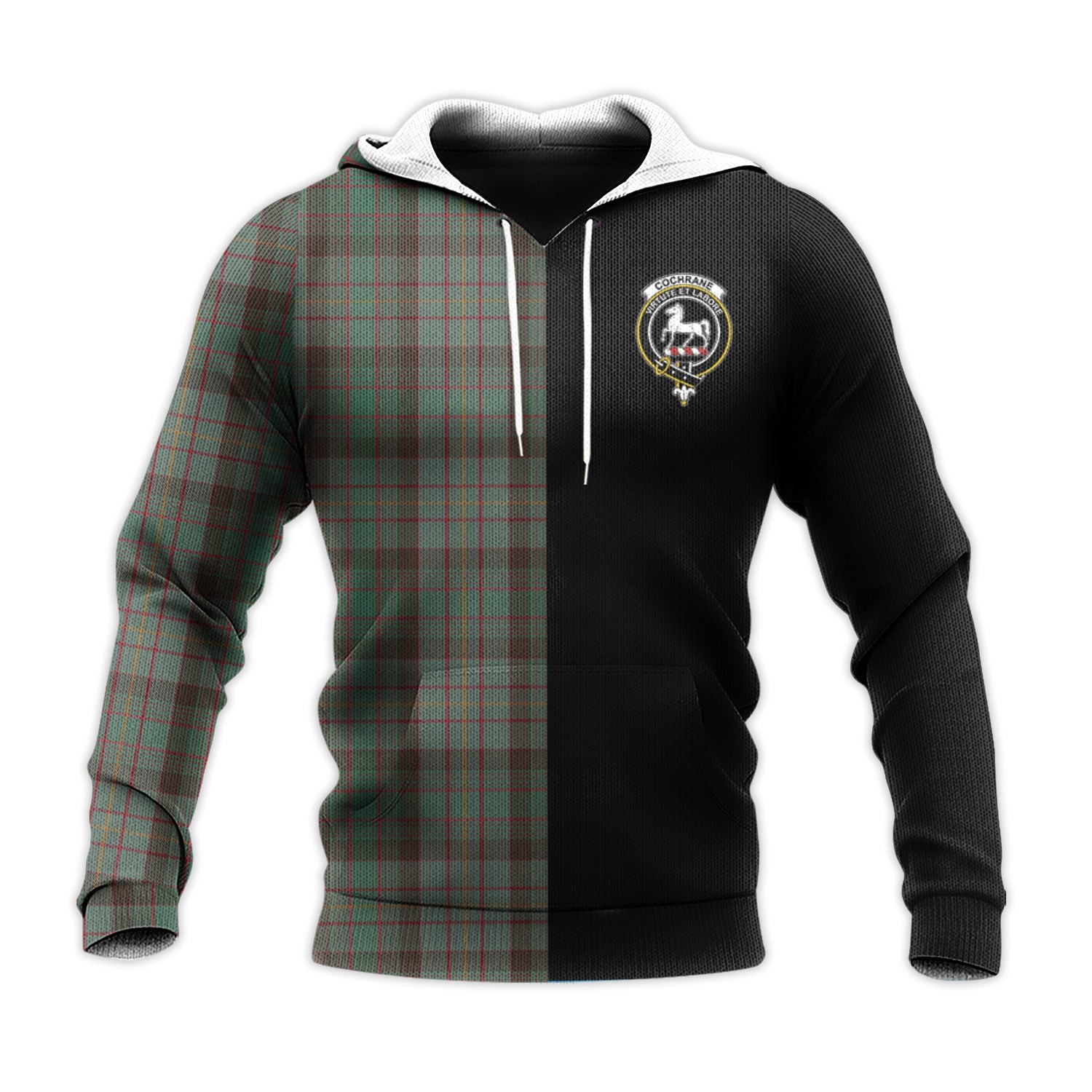 Printivon Cochrane Hunting Tartan Personalize Half Hoodie