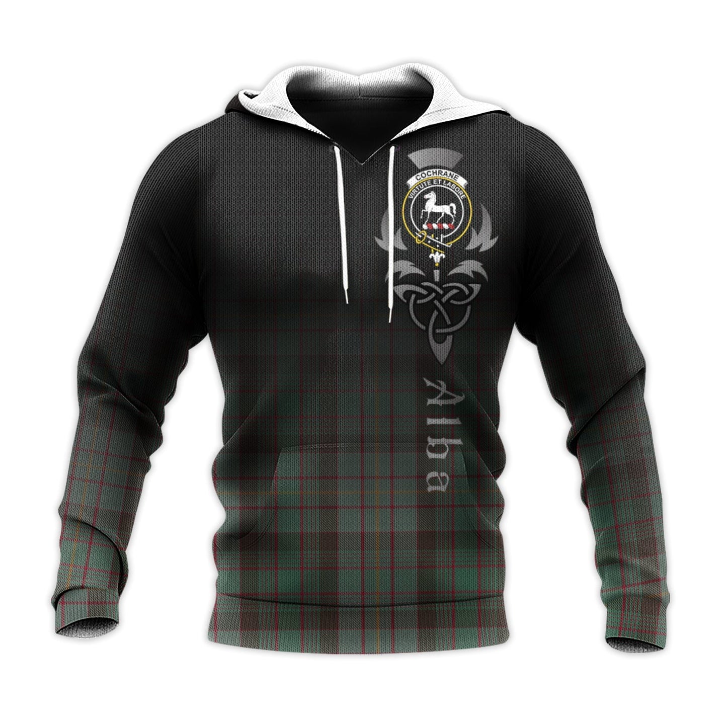 Printivon Cochrane Hunting Tartan Crest Alba Celtic Hoodie