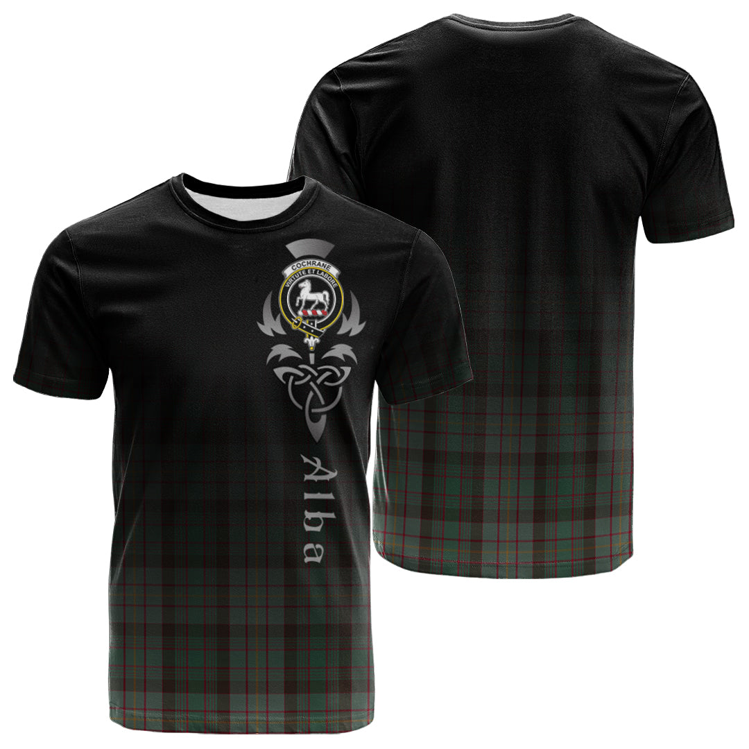 Printivon Cochrane Hunting Tartan Crest Alba Celtic T Shirt