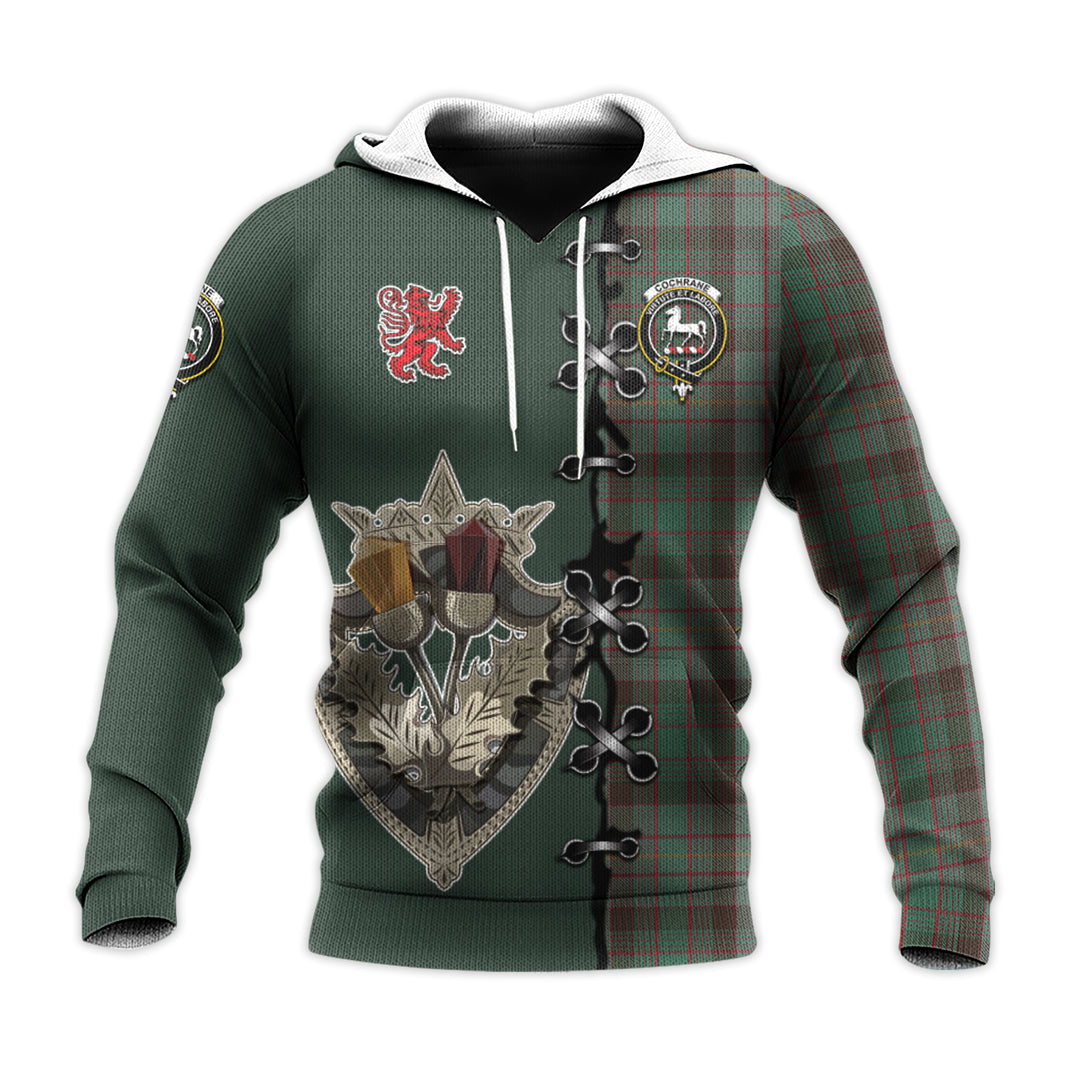 Printivon Cochrane Hunting Tartan Hoodie Lion Rampant And Celtic Thistle Style