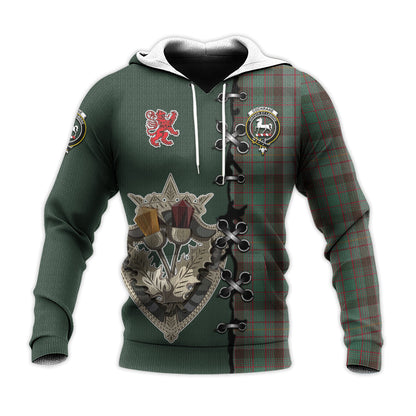 Printivon Cochrane Hunting Tartan Hoodie Lion Rampant And Celtic Thistle Style