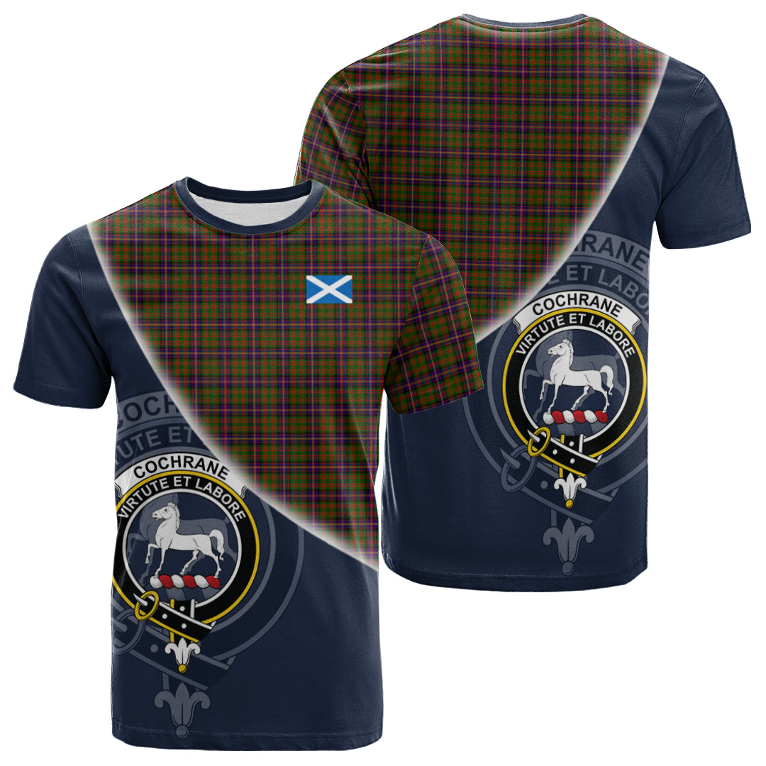 Printivon Cochrane Modern Tartan Scottish Crest T Shirt
