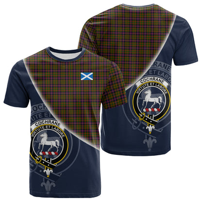 Printivon Cochrane Modern Tartan Scottish Crest T Shirt
