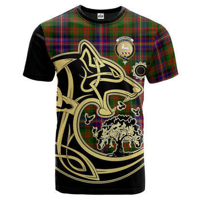 Printivon Cochrane Modern Crest Celtic Wolf Tartan T Shirt Custom Your Text