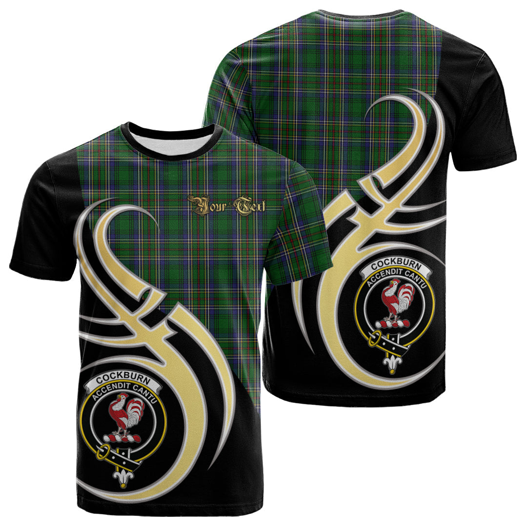 Printivon Cockburn Tartan Crest Believe In Me T Shirt