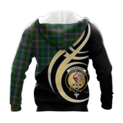 Printivon Cockburn Clan Believe In Me Crest Tartan Knitted Hoodie Custom Your Text