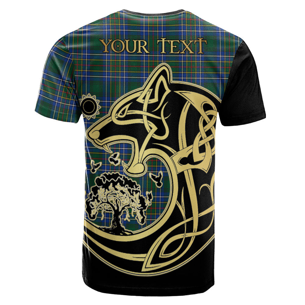 Printivon Cockburn Ancient Crest Celtic Wolf Tartan T Shirt Custom Your Text