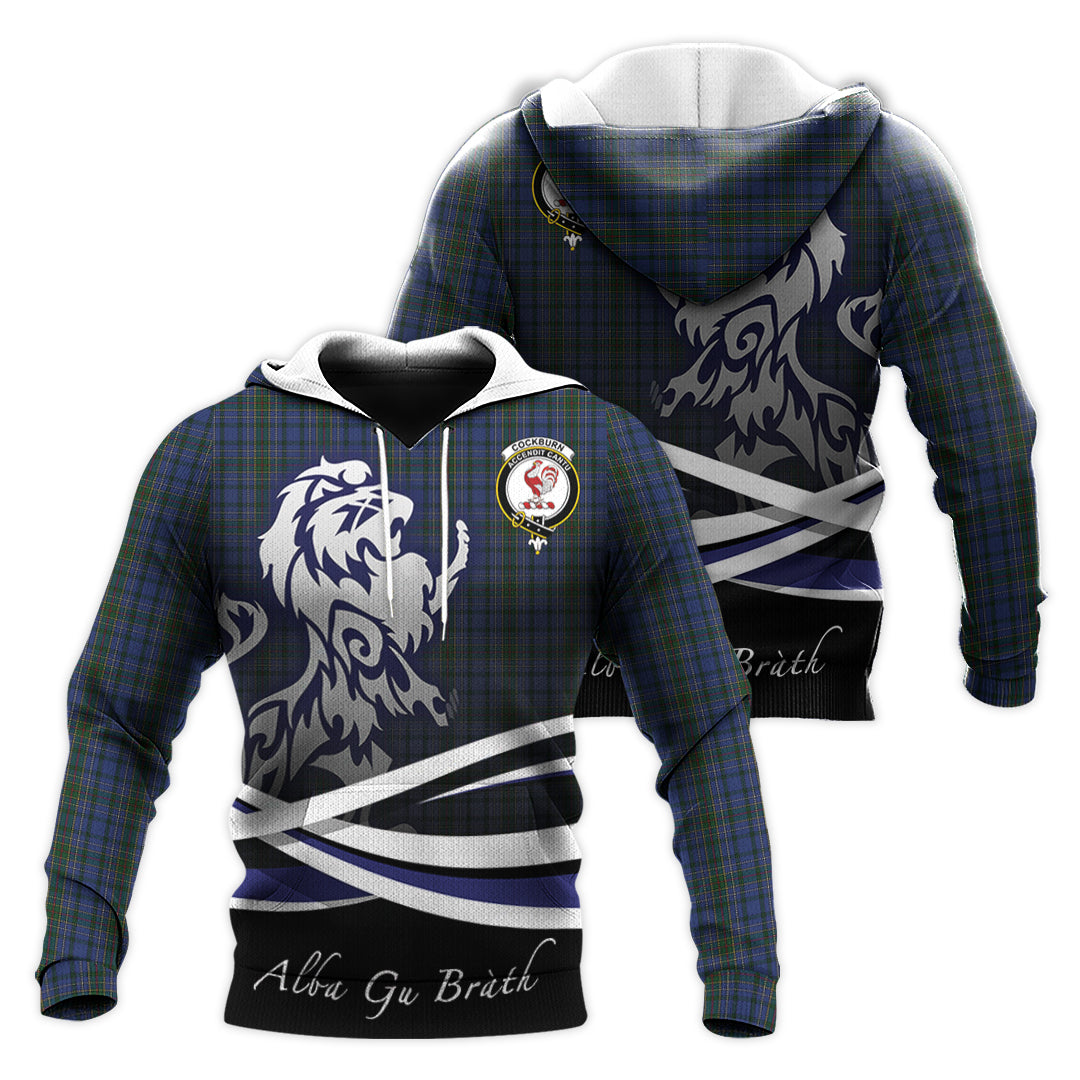 Printivon Cockburn Blue Tartan Scottish Lion Hoodie