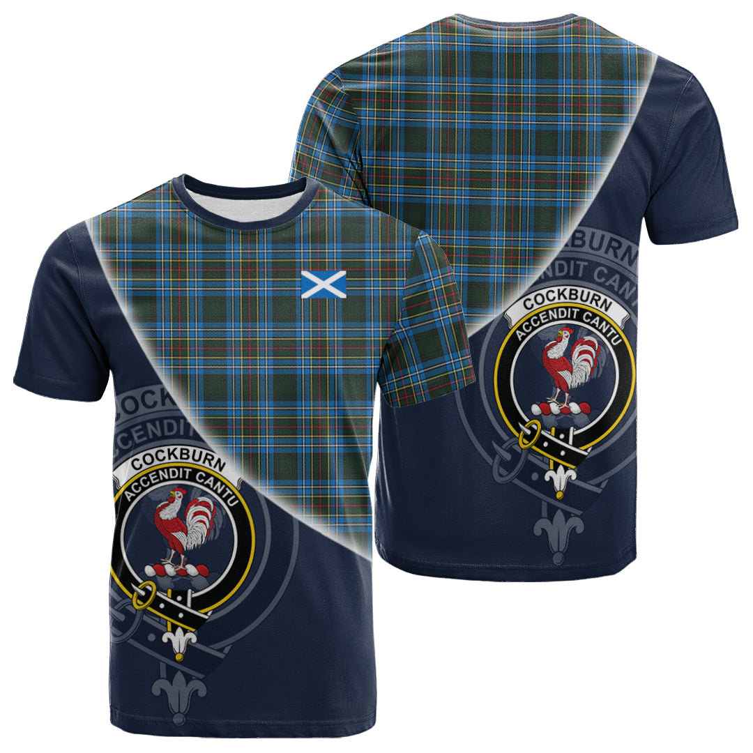 Printivon Cockburn Modern Tartan Scottish Crest T Shirt