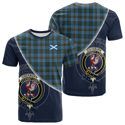 Printivon Cockburn Modern Tartan Scottish Crest T Shirt