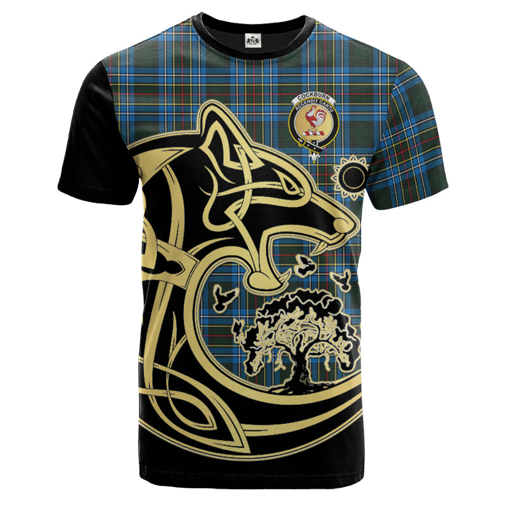 Printivon Cockburn Modern Crest Celtic Wolf Tartan T Shirt Custom Your Text