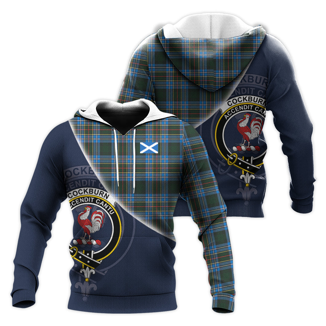 Printivon Cockburn Modern Tartan Scottish Crest Hoodie