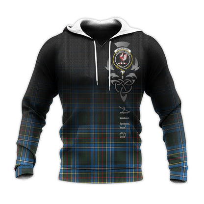 Printivon Cockburn Modern Tartan Crest Alba Celtic Hoodie