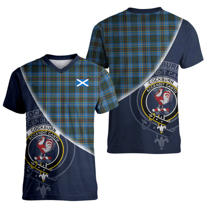 Printivon Cockburn Modern Tartan Scottish Crest T Shirt