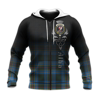 Printivon Cockburn Modern Tartan Crest Alba Celtic Hoodie