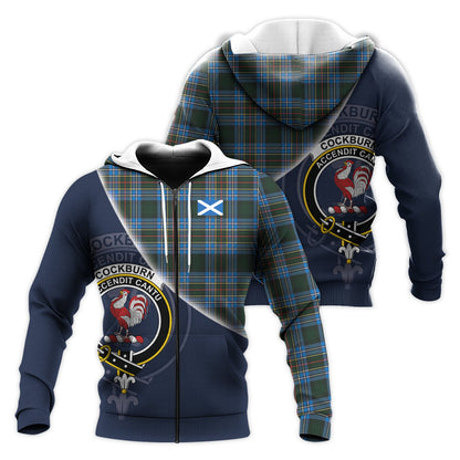 Printivon Cockburn Modern Tartan Scottish Crest Hoodie