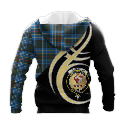 Printivon Cockburn Modern Clan Believe In Me Crest Tartan Knitted Hoodie Custom Your Text