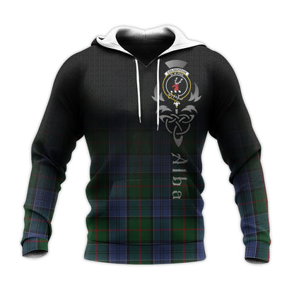 Printivon Colquhoun Tartan Crest Alba Celtic Hoodie