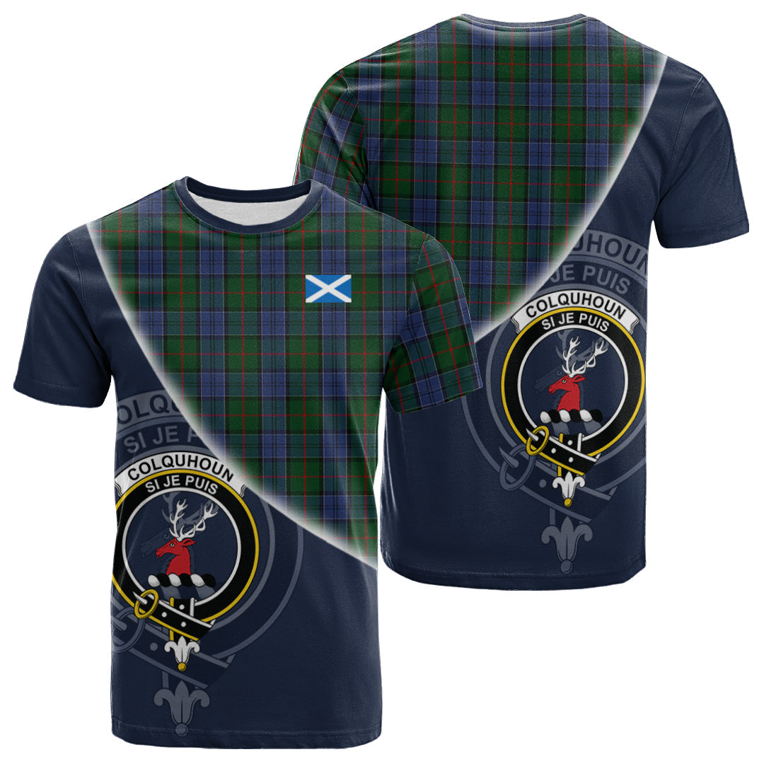 Printivon Colquhoun Tartan Scottish Crest T Shirt