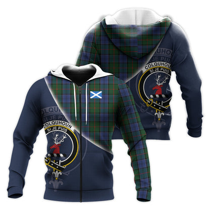 Printivon Colquhoun Tartan Scottish Crest Hoodie