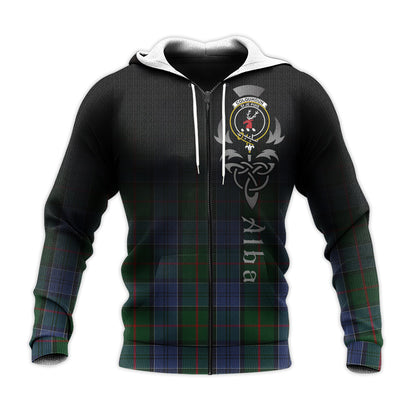 Printivon Colquhoun Tartan Crest Alba Celtic Hoodie