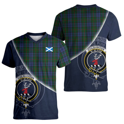 Printivon Colquhoun Tartan Scottish Crest T Shirt