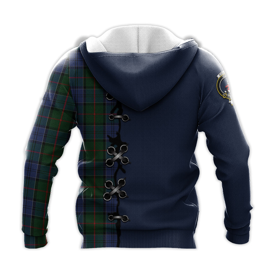 Printivon Colquhoun Tartan Hoodie Lion Rampant And Celtic Thistle Style