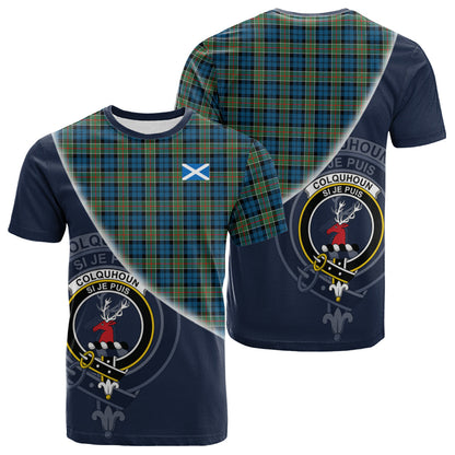Printivon Colquhoun Ancient Tartan Scottish Crest T Shirt