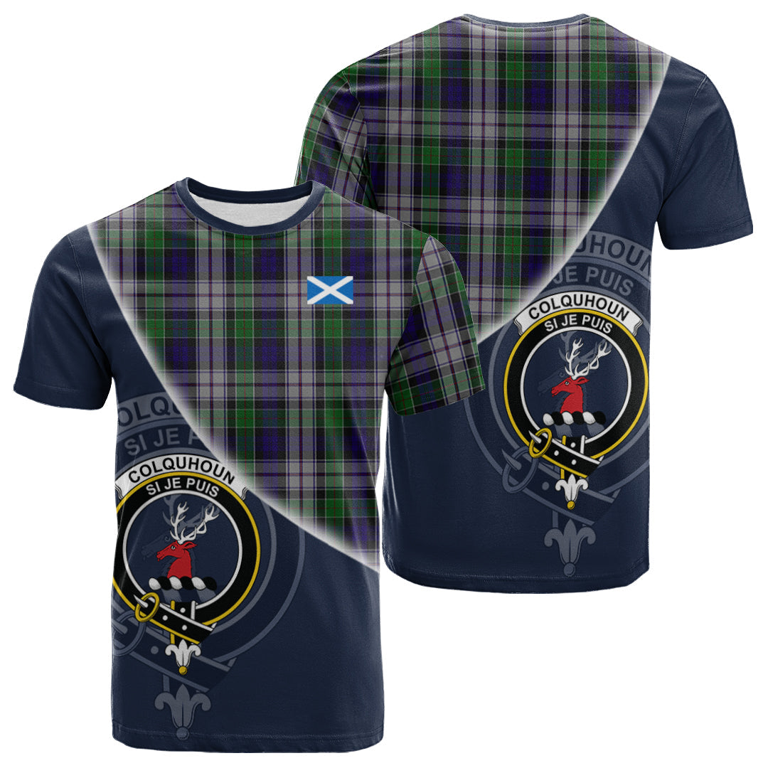 Printivon Colquhoun Dress Tartan Scottish Crest T Shirt