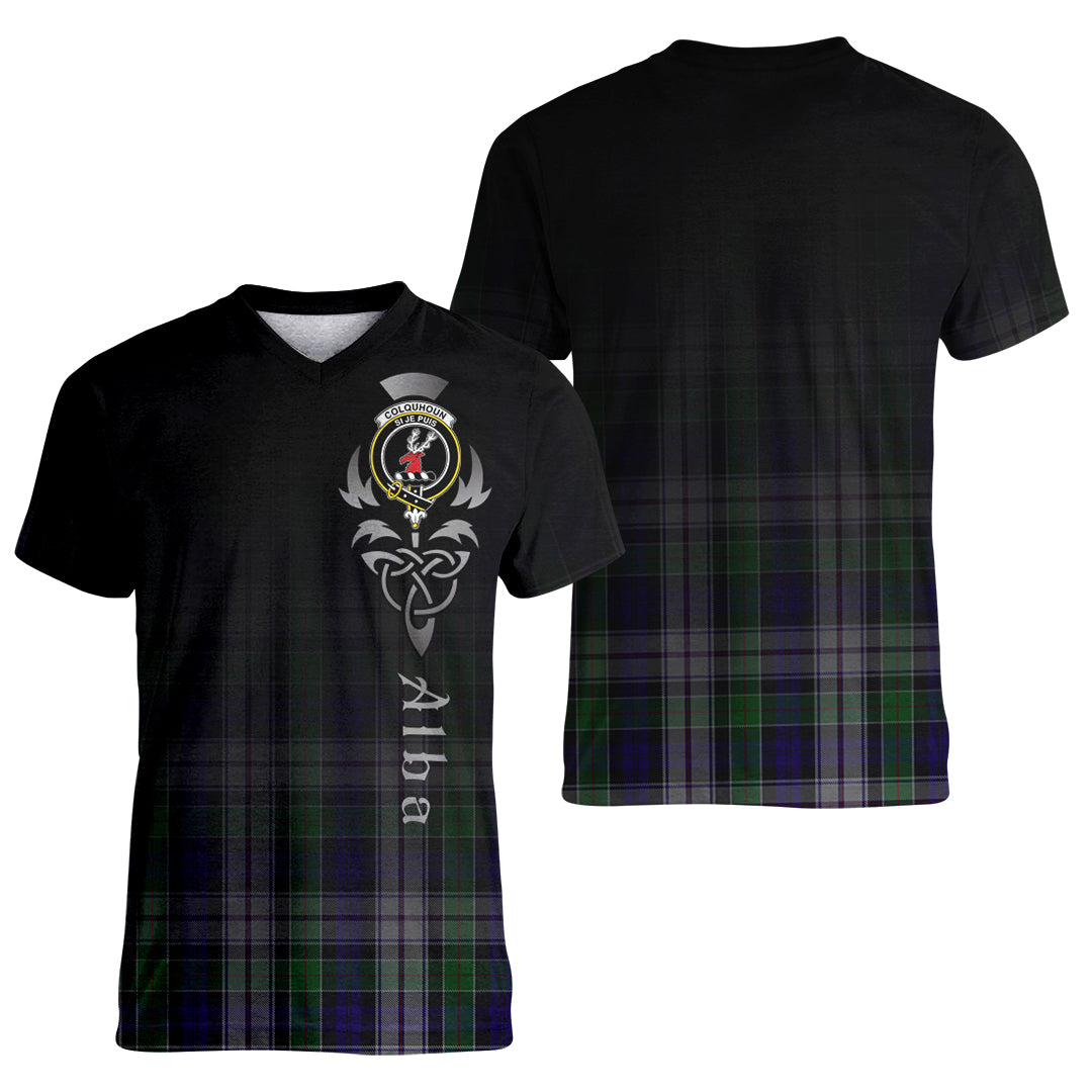 Printivon Colquhoun Dress Tartan Crest Alba Celtic T Shirt