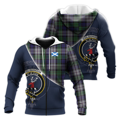 Printivon Colquhoun Dress Tartan Scottish Crest Hoodie