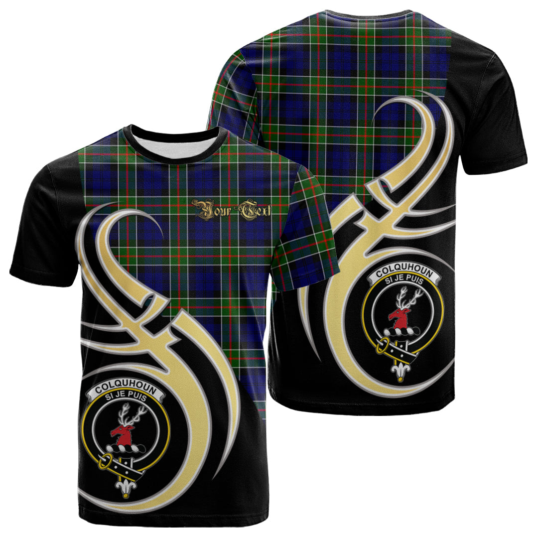 Printivon Colquhoun Modern Tartan Crest Believe In Me T Shirt