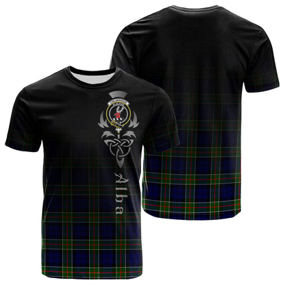 Printivon Colquhoun Modern Tartan Crest Alba Celtic T Shirt