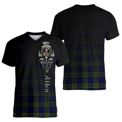 Printivon Colquhoun Modern Tartan Crest Alba Celtic T Shirt